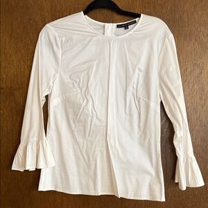 Banana Republic Cream Blouse with Ruffle Cuffs